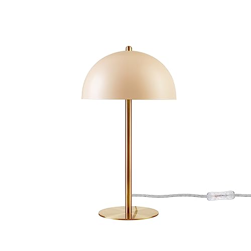 GLOBE Electric 52332 15" Desk Lamp, Matte Pink, Matte Brass Accents, in-Line On/Off Rocker Switch