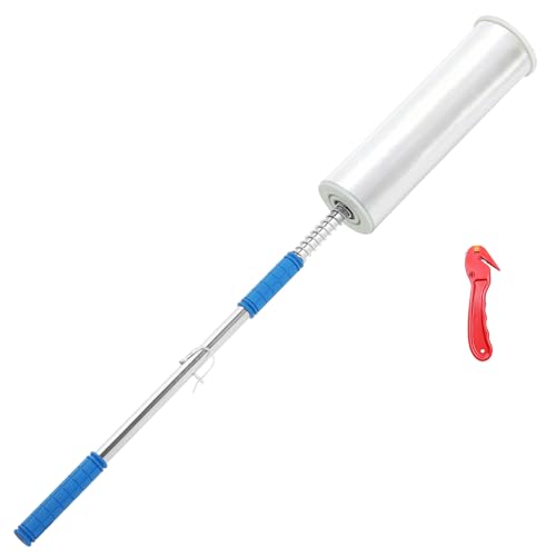 Long Handle Stretch Wrap Dispenser with Safety Knife, – 48" Pole for