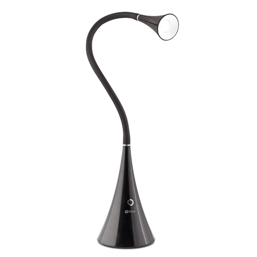 OttLite LED FlexNeck Table Lamp with USB Charging Port, Black