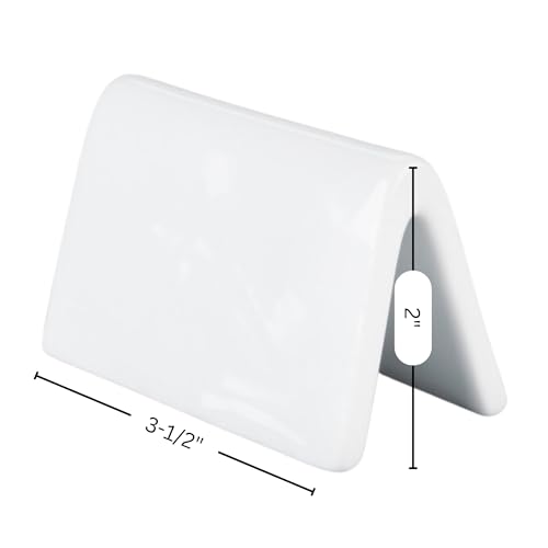 Double Sided Ceramic Dry Erase Table Tent Sign White - 3-1/2"x2" - Reusable Tabletop Setting. Great for Wedding, Birthday, Picnic, Banquet, Buffet, Bakery, Party, Events, Message Board - 4 PK
