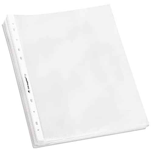 TYH Supplies 1000 Pack Clear Sheet Protectors for 3 Ring Binder | 8.5 x 11 Inch | Glossy Standard 11 Hole Plastic Page Protectors for Home, Office, and School | Top Loader Plastic Sleeves