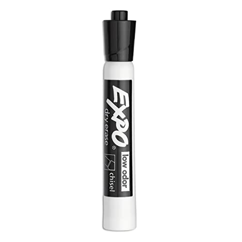 EXPO 36 Count Low Odor Black Chisel Tip Dry Erase Markers for Classroom Office & Home