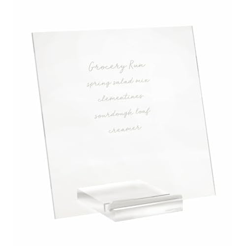 russell+hazel Acrylic Dry Erase Board and Marker, Memo Tablet for Desktop with Stand, Clear Acrylic, 12¡± x 6¡± x 11.5¡± (31384)