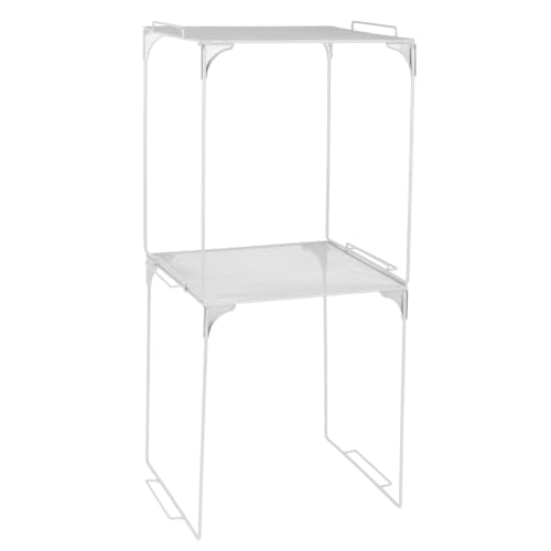 Locker Organizer Shelf, Stackable Metal Shelf for School Lockers, 2