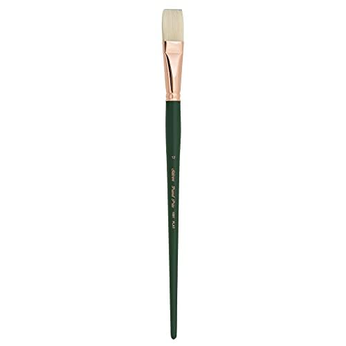 Silver Brush Limited 1001-12 Grand Prix Flat Paintbrush for Oil Painting, Size 12, Long Handle