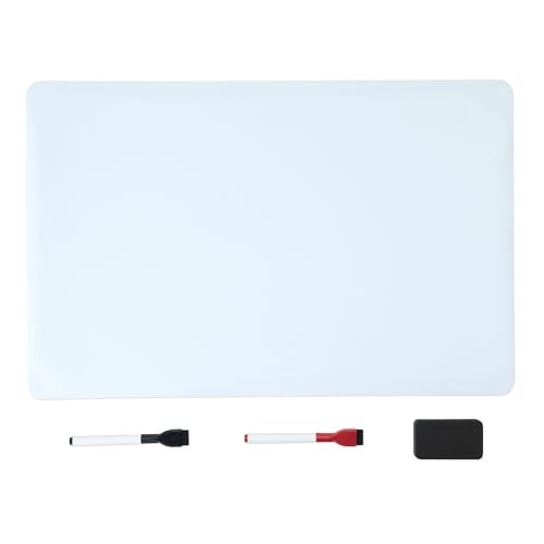 Magnetic Dry Erase Board for Fridge 20x13 Inches with Markers & Eraser - Whiteboard Sheet, Amazon Basics Whiteboard 13"x20"