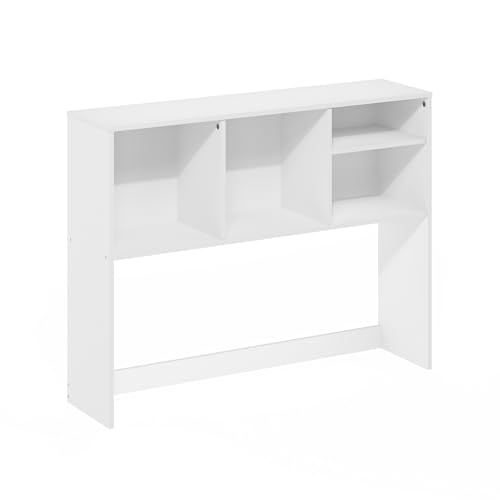 Furinno Classic Desk Shelf, 4-Shelf Desktop Hutch, Book Shelf, Desk Organzier, for Office Supplies, Office Desk Accessories, White