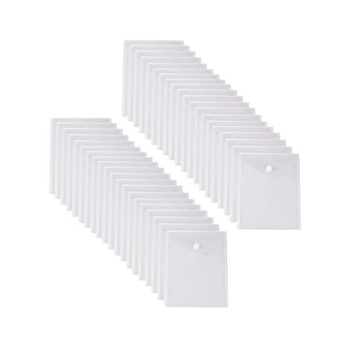 8.5 x 11 Vertical Clear Letter Sized Plastic Envelopes Document File Storage Holder 40 Pack Hook Loop Closure