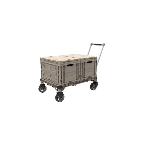 LEADALLWAY Locking Storage Baskets for 3-in-1 Folding Camping Cart ? 63L Expandable Capacity, Secure Snap-On Lid, Quick-Access Side Panels ? Fits Tents, Chairs & Doubles as Home Organization Bins