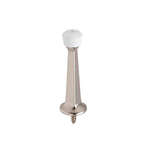 Litepak Satin Nickel 3" Heavy Duty Door Stopper Pack of 8 with Screws - Baseboard Mounted
