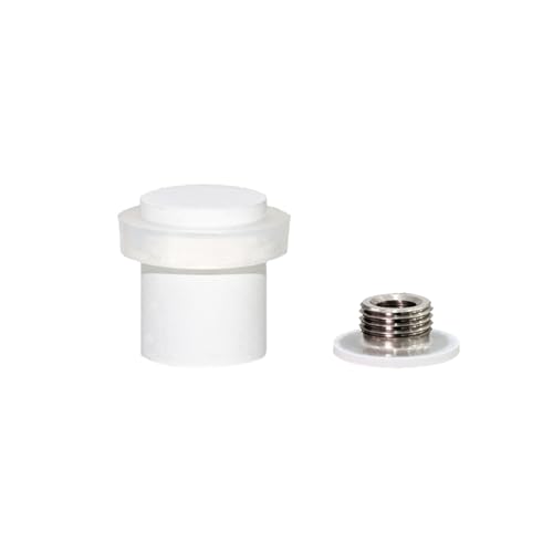 EVI Door Stops |White Stainless Steel Door Stopper - Screw Fastening - White Rubber Protector - 0.95 x 1.19 Inch Door Stop