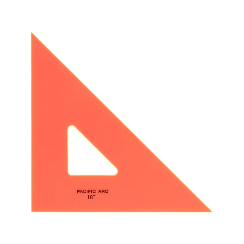 Pacific Arc Drafting Triangle, 18-inch, 45/90 Degrees, Fluorescent Orange