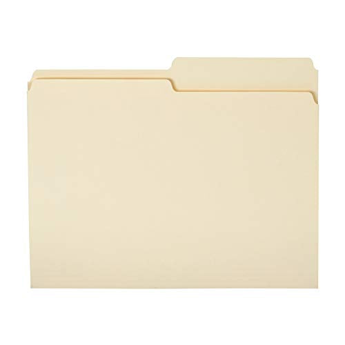 Amazon Basics Manila File Folders Letter Size 8.5x11 36-Pack with 1/2 Tab - Left & Right