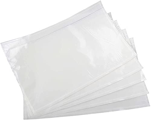 BEUYI 7.5'' x 5.5'' Clear Packing List Envelopes 50 Pack Water-Resistant Adhesive Pouches