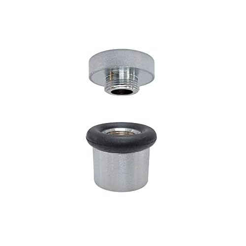 QCAA Cylindrical Floor Mount Door Stop, Height, 2", Solid Brass, US10B ORB Oil Rubbed Bronze, Made in Taiwan, 2 Pack