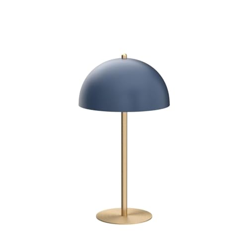 GLOBE Electric 52942 15" Blue Desk Lamp with Brass Accents, in-Line On/Off Rocker Switch, Ideal for Bedroom, Office Decor, Home Essentials, Reading Light, LED Bulb Compatible