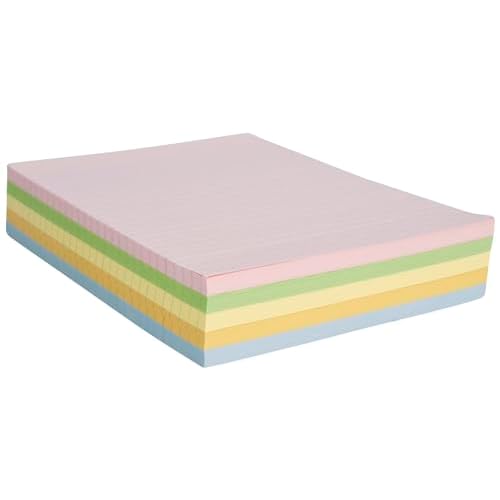 School Smart Ruled Exhibit Paper, 8-1/2 x 11 Inches, Assorted Colors, 500 Sheets - 085454