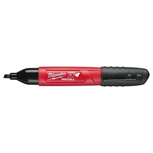 Milwaukee INKZALL Black Medium Chisel Acrylic Permanent Marker (1 Per Card) / Package Size: 1 Each (Pack of 10)