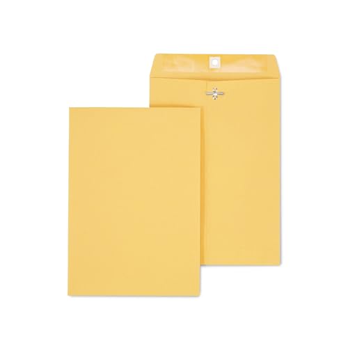 100 Pack Staples 7.5x10.5 Kraft Clasp Envelopes - Brown, Metal Clasp, Size #6