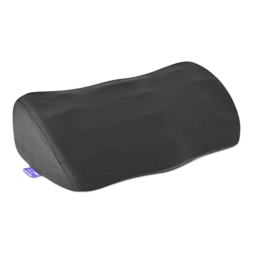 C Cushion Lab Ergonomic Foot Rest for Under Desk - Black Memory Foam, WaveMassage Ridge
