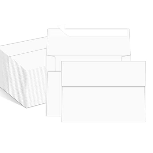 VeriPap White 5x7 Envelopes for Invitations 100 Pack Self-Sealing DIY