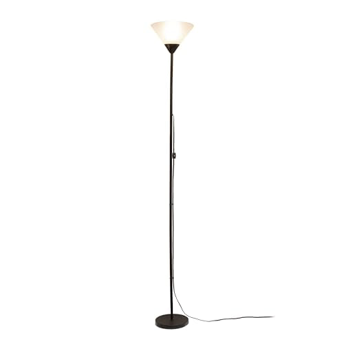 Simple Designs LF1052-BLK 70" Contemporary Classic Metal Uplight Floor Lamp, for Ambient Lighting, Living Room, Bedroom, Black
