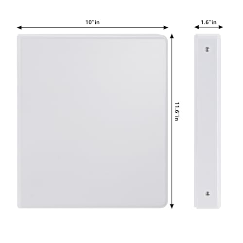 COMIX Sturdy 3 Ring Binder 1 inch with Clear View Cover, 1" Round Ring View Binder, PVC-Free, 200 Sheets Capacity of US Letter Size Paper, Office £¦ School Supplies, 8 Pack (White)