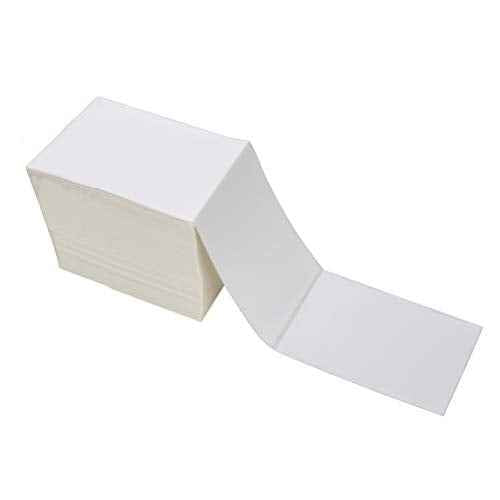 9527 Product Fanfold 4 x 6 Direct Thermal Labels White Perforated Shipping Labels, 500pcs per Stack,1 Stack