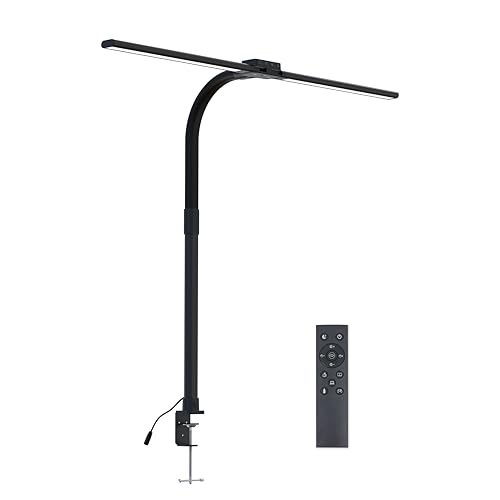 Full Spectrum LED Desk Lamp, Sun Lamp 15W Eye-Caring Table Light with CRI¡Ã95, Flicker-Free, Low Blue Light, 2700K-6500K, Stepless Dimming, 360¡Æ Arm, Clamp Base for Office & Study