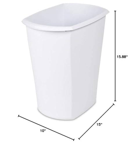 Sterilite White Waste Can - Durable Bathroom Trash Bin