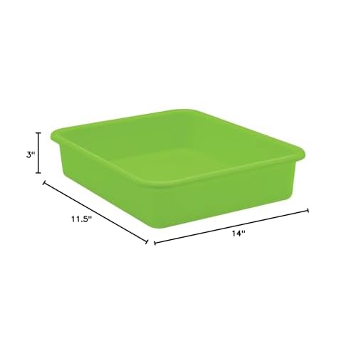 Teacher Created Resources Lime Large Plastic Letter Tray, Pack of 6