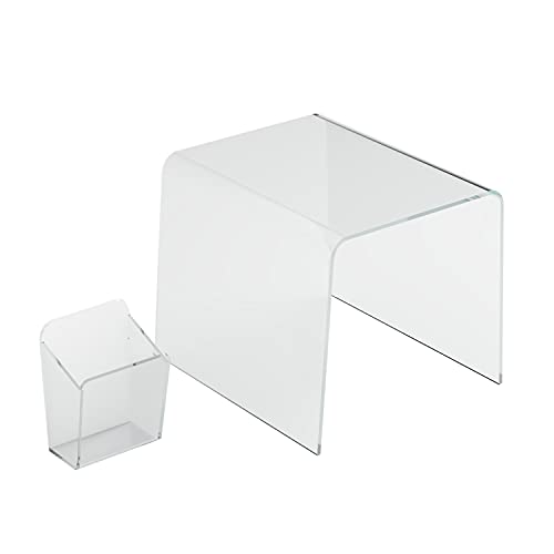 U Brands Clear Acrylic Locker Organization Kit, Includes Cup and Bent Shelf, 2 Pieces