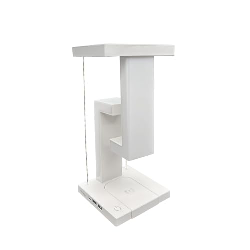 LED Wireless Charging Desk Lamp - Anti-Gravity Suspension Design, 3-Level Touch and Adjustable Brightness, USB-C Port, Suitable for Home Office, Study, Reading, College Dormitory