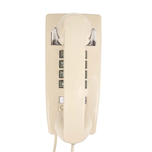 Wall Phone with Classic Design,Corded Wall Phone,Crisp Mechanical Ringer,Easy to Install, Retro Phone, Perfect for Kitchen,Living Room & Bedroom (Beige)