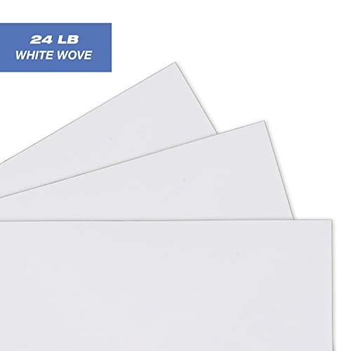 Mead A2 Invitation Envelopes, 4-3/8" x 5-3/4", Gummed Closure, White Woven Premium 24-lb Paper Mailing Envelopes, 100 Count (CO198)