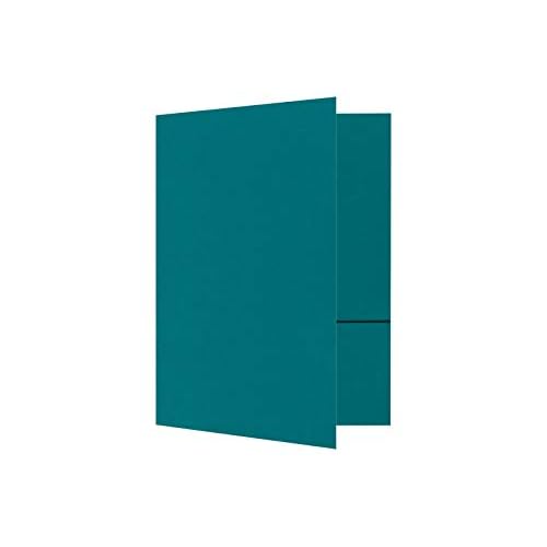 LUXPaper 9" x 12" Presentation Folders | Two Pocket | Teal | 100lb. Cover | 25 Qty
