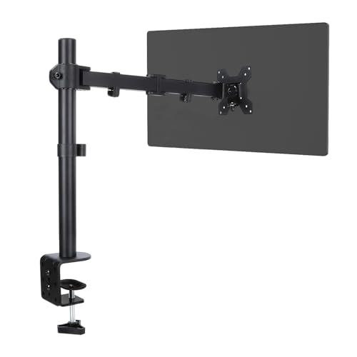 Single Monitor Desk Mount, Heavy Duty Adjustable Monitor Stand for 13"-32" Screen, Monitor Arm Desk Mount Holds Up to 22lbs with C Clamp/Grommet Base