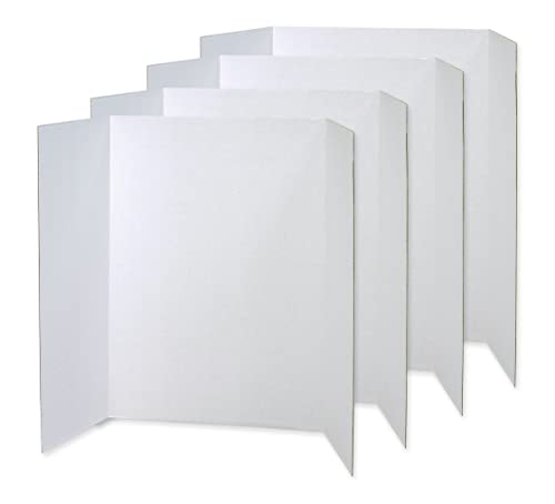 Pacon Presentation Boards 48W x 36H Inches, Pack of 4 – Single Wall White Display Boards for Projects and Fairs