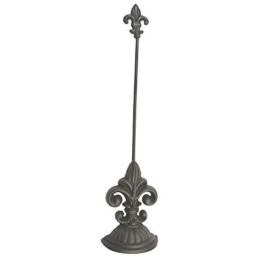 Lulu Decor, Fleur De Lis Door Stop with Handle (Antique Black Rod)
