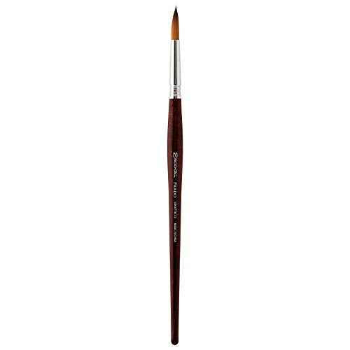 Escoda Art Products Escoda Prado Series Artist Watercolor & Acrylic Short Handle Round Paint Brush, Size 18, Synthetic Sable