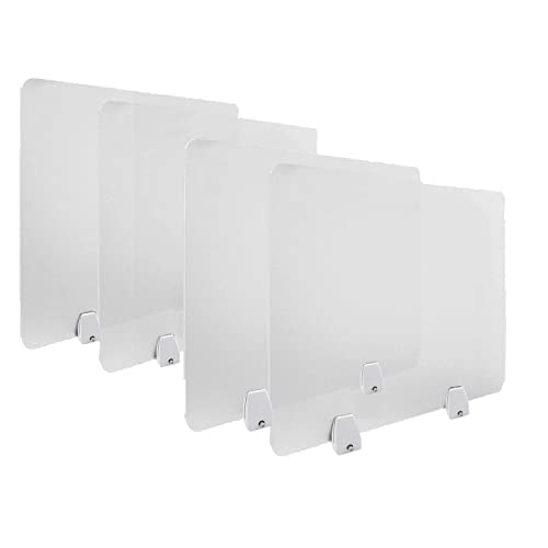 4PCS Desk Dividers Office Partitions, Privacy Desk Panel Protective, Frosted Acrylic Plexiglass Shield with Clamps for Offices Schools Call Centers - 23.6¡±L X15.8¡±W