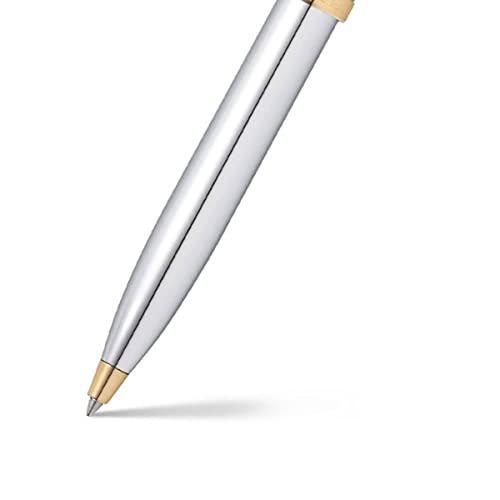 Sheaffer 100 Chrome Ballpoint Pen with Gold Tone Trim