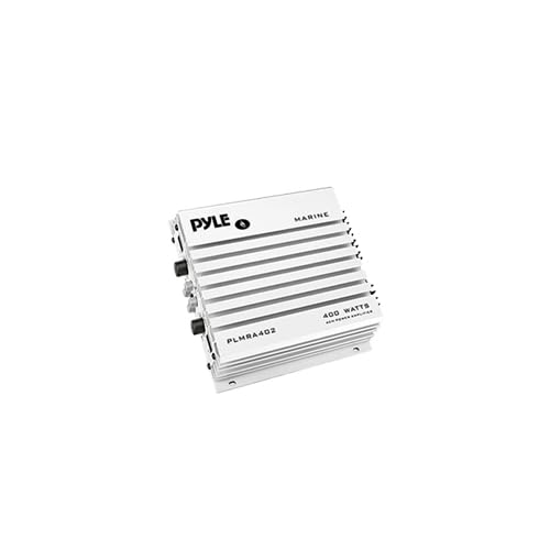 Pyle PLCDBT65 Bluetooth Marine Stereo AM/FM CD Stereo Receiver, Cover, 4-Channel Amplifier w/Kit, 4x 6.5" 200 Watt Peak Full Range 2-Way Waterproof Speakers w/Wire, Long Range Radio Antenna
