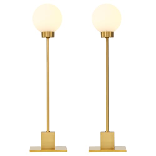 Touch Lamps for Bedroom, Small Brass Table Lights, 3-Way Control Dimmable Bedside Nightstand Desk Lighting, Decorative for Bedroom, Plug and Play, G9 Bulb Included and Installed(Brass, Set of 2)