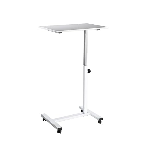 Seville Classics airLIFT Mobile Laptop Table White 24" Overbed Desk