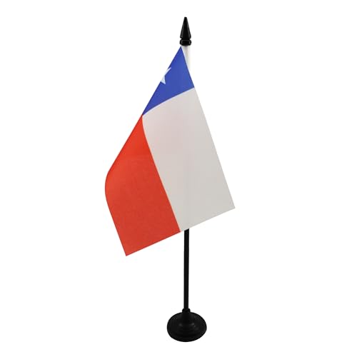 AZ FLAG Chile Table Flag 4x6 Inches Polyester with Plastic Base - Interior Decor