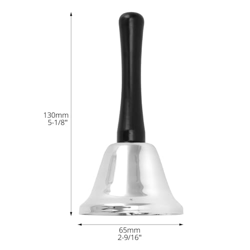 QWORK 6 Pack Silver Hand Bells - Loud Call Bells for Elderly, Teachers, Reception Desks