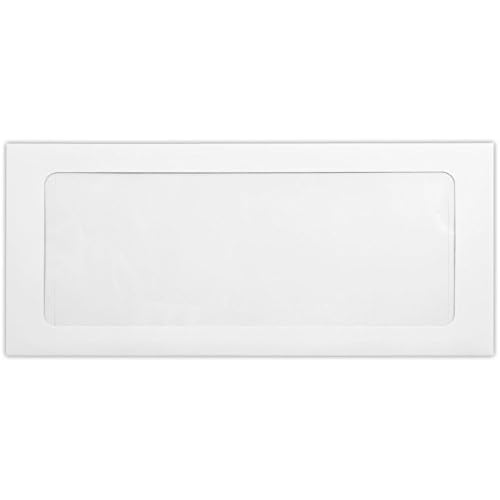 LUXPaper #10 Business Full Face Window Envelopes | Peel & Press | 4 1/8" x 9 1/2" | White | 80lb. Text | 250 Qty