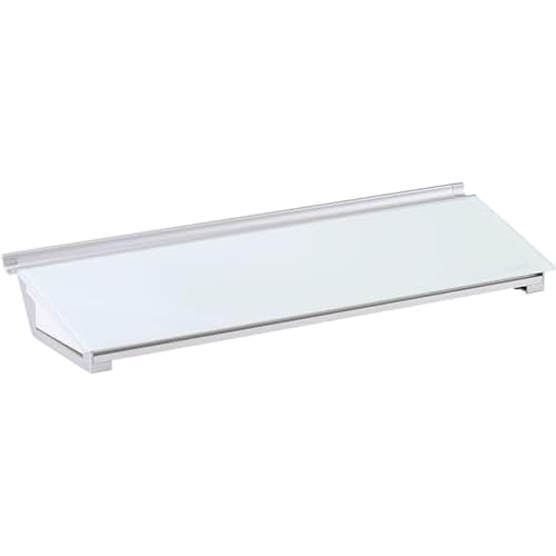 Quartet Glass Dry Erase White Board, Desktop Computer Pad for Notetaking, 18" x 6" Whiteboard, Clean Erase Surface with Storage, 1 Dry Erase Marker, White Surface (GDP186)