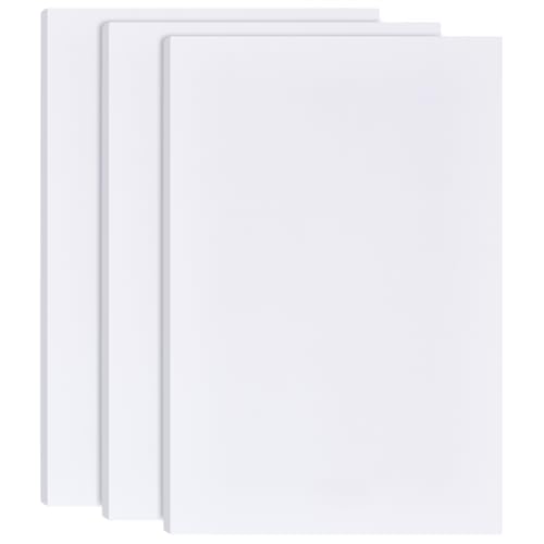 BENECREAT 3Pcs 3/8 Inch White Foam Boards, 12x8 Inch Rectangle PVC Foam Sheet Poster Board for Mounting, Crafts, Art, Display, Presentation and Projects